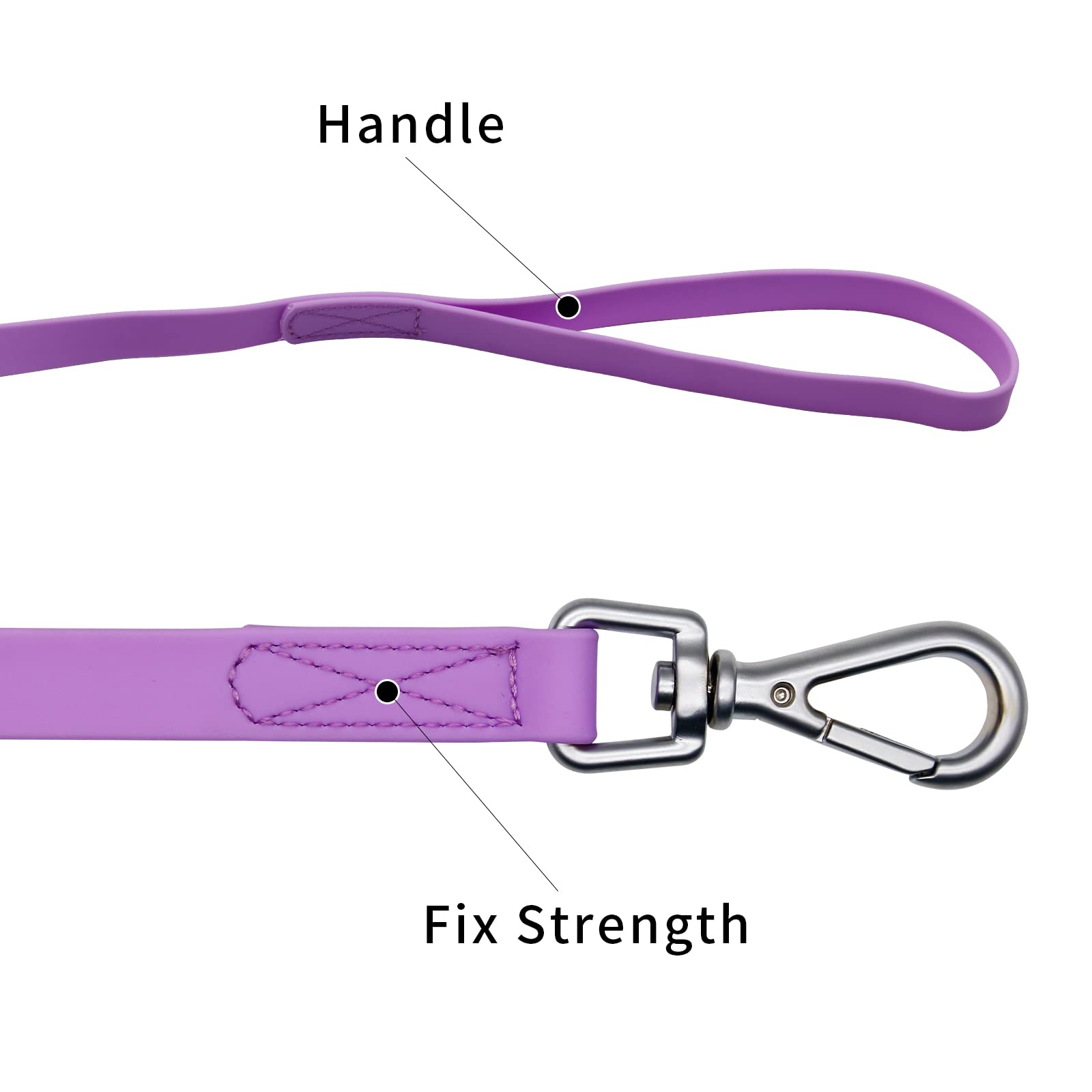 Waterproof Dog Training Leash 50Ft 30Ft 15Ft 10Ft 5Ft Heavy Duty Recall Long Lead For Large Medium Small Dogs (50Ft, Purple)