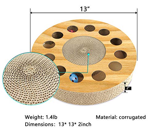 Miaoxsen Cat Toy With Sturdy Scratching Pads And 2 Jingly Balls For All Ages Of Cats