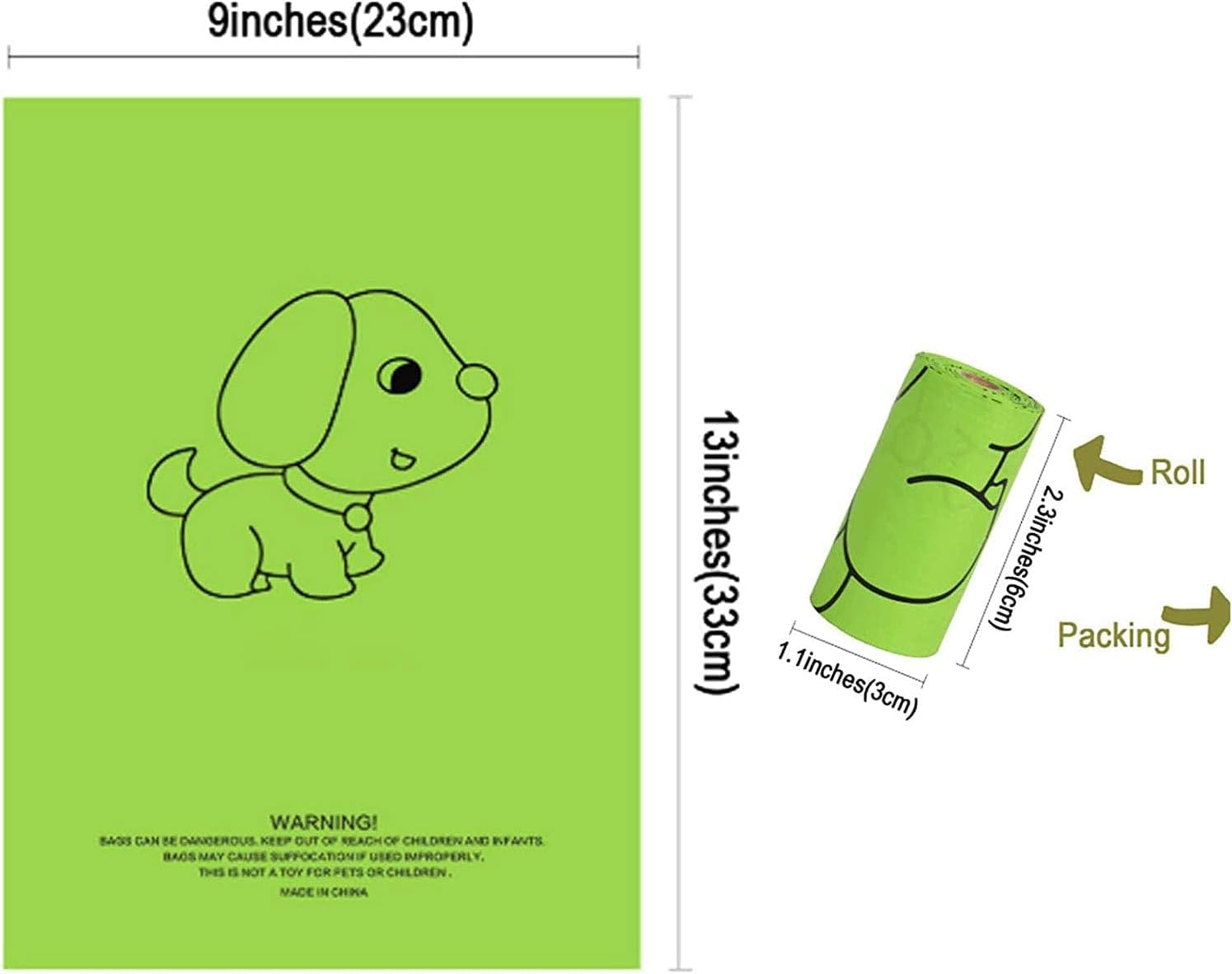 Petmolico Dog Poop Bag Holder Leash Attachment, Waste Bag Dispenser Zippered Pouch, Fits Any Leash, Includes Free Roll of Bags,