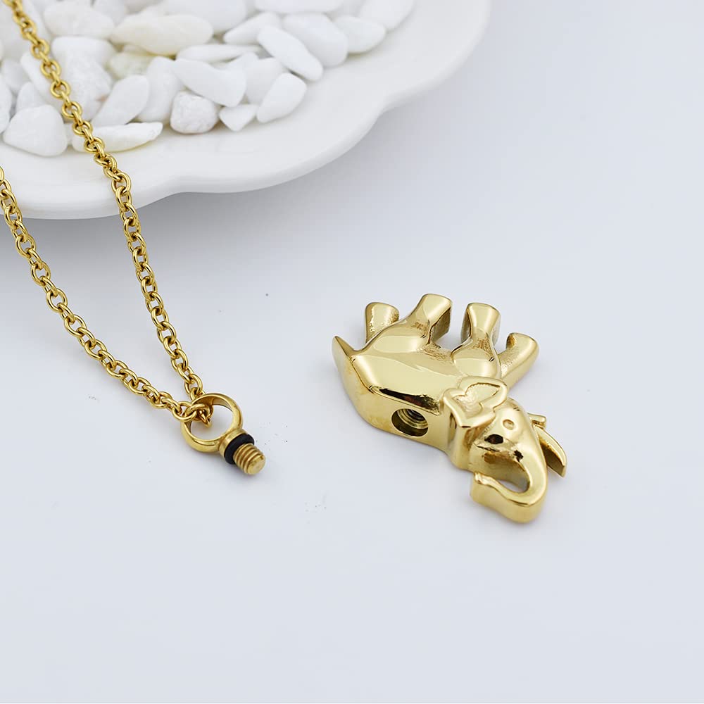 Cute Elephant Cremation Jewelry For Ashes Memorial Jewelry Cremation Urn Necklace Urn Jewelry Memorial Pendant For Pet/Human (Go
