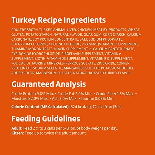 Amazon Brand - Wonder Bound Gourmet Wet Cat Food in Gravy Variety Pack (Turkey, Chicken, Beef), Poultry, Made in USA, 3 Ounce (P