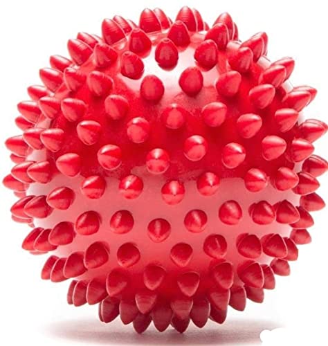 Fun Affairs Rubber Spiked Chew Toy Ball For Dogs/Puppies Teething Toy, Red, 1 Pc