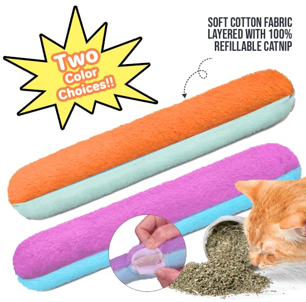 Kitty Kick Stix 10'' Catnip Kicker Toy (Set Of 2), Fun Catnip Toy, Interactive Natural Cat & Kitten Toy, Packed With 100% Potent