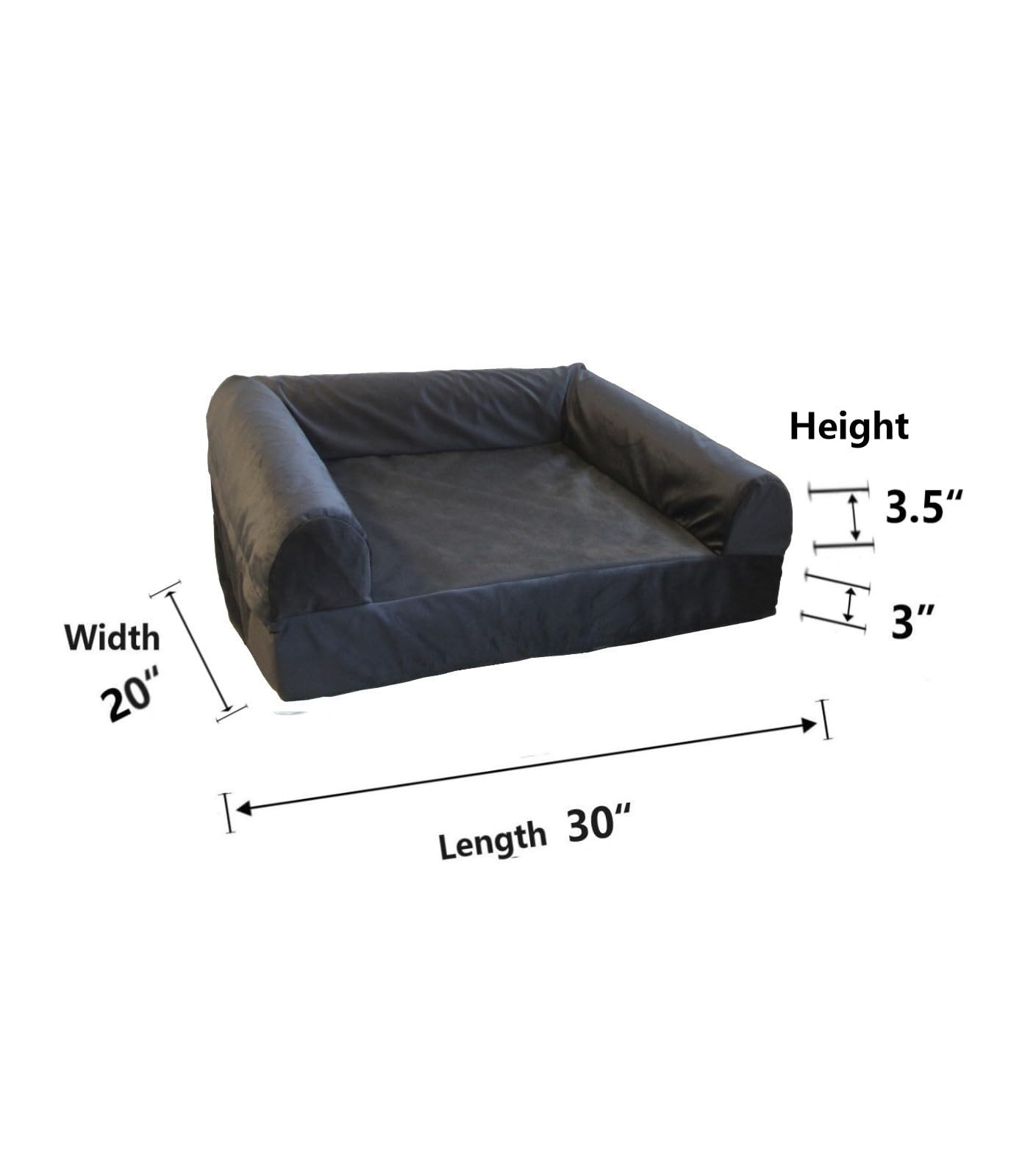 Dog Bed Cover With Bolster Grey Velvet For Diy 30 X 20 Inch Dog Beds