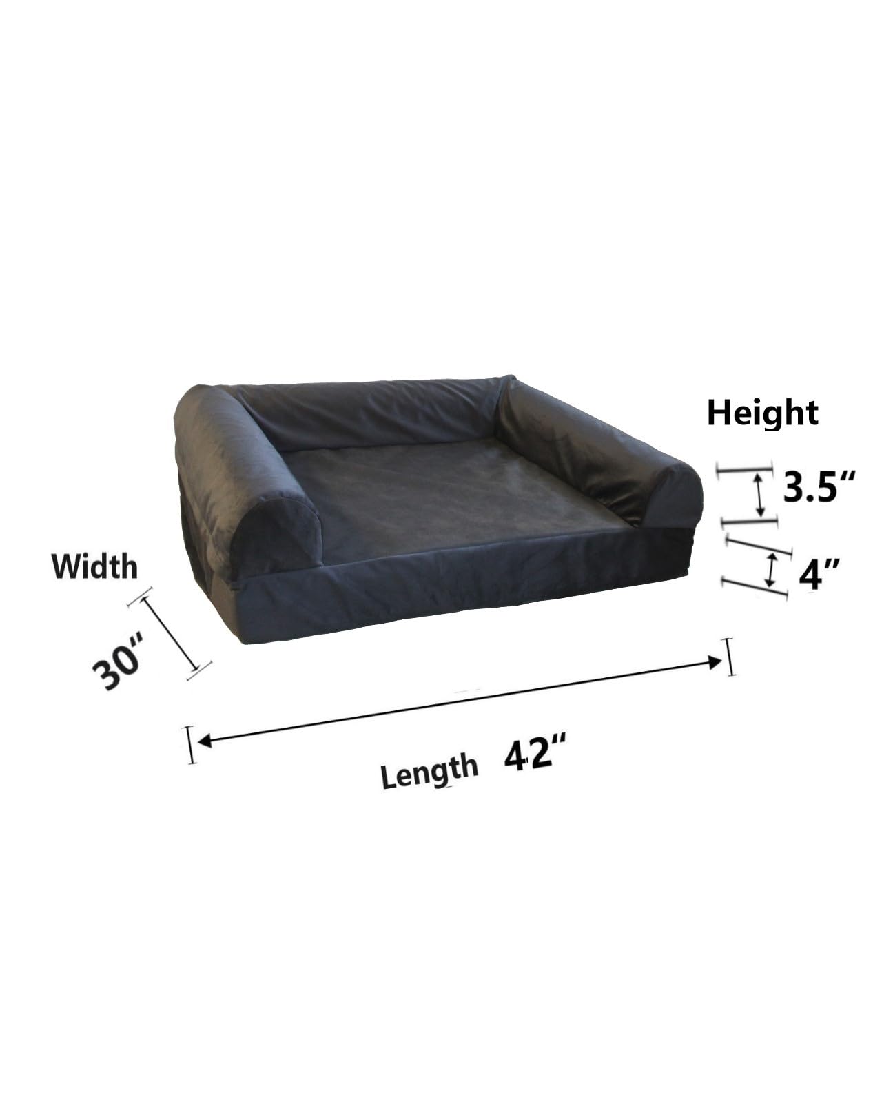 Dog Bed Replacement Cover With Bolster Washable 42 X 30 Inch