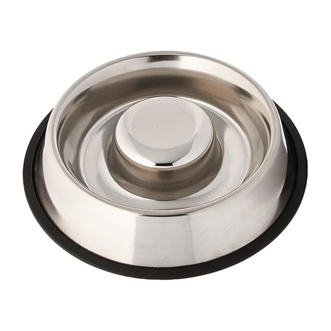 Pets Empire Dog Slow Feeding Bowl | Stainless Steel Bowl Small Size | Slow Feeding Bowl For Kitten & Puppy | Perfect Choice For 