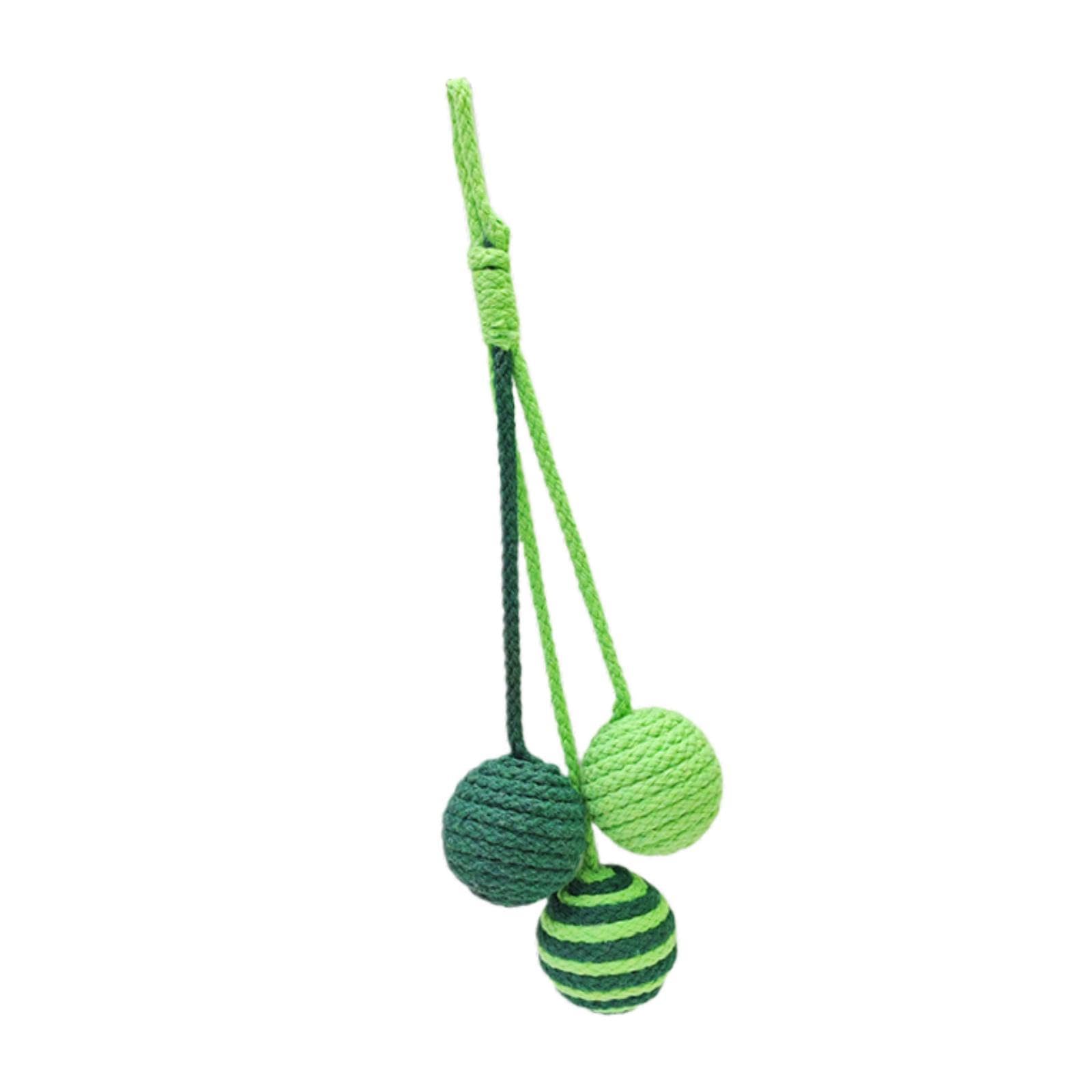 Ecomistiq Cat Sisal Ball For Indoor Cats Ideal Gift Handmade Rope Kittens Green| Toys| Supplies |Pet