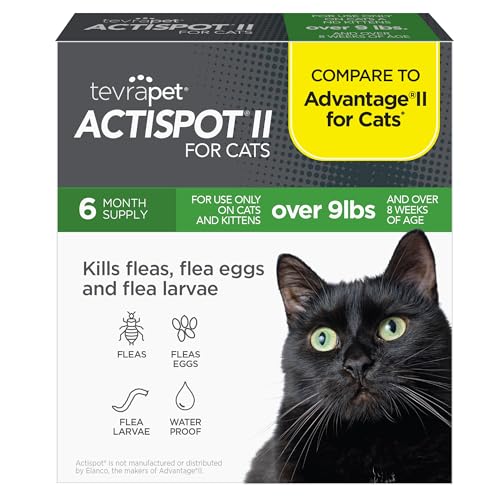 Tevrapet Actispot Ii Flea Treatment For Large Cats 9+ Lbs  6 Doses  Powerful Prevention And Control