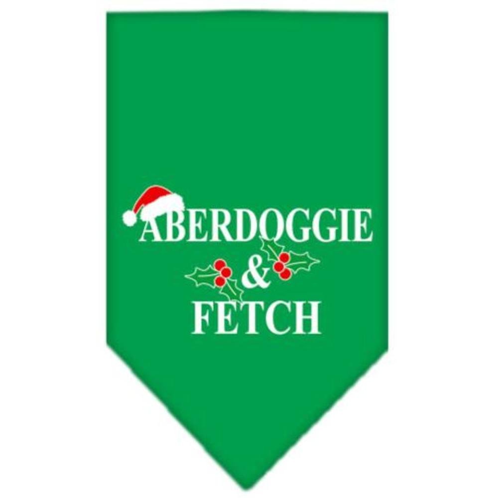Mirage Pet Products Aberdoggie Christmas Screen Print Bandana for Pets, Small, Emerald Green