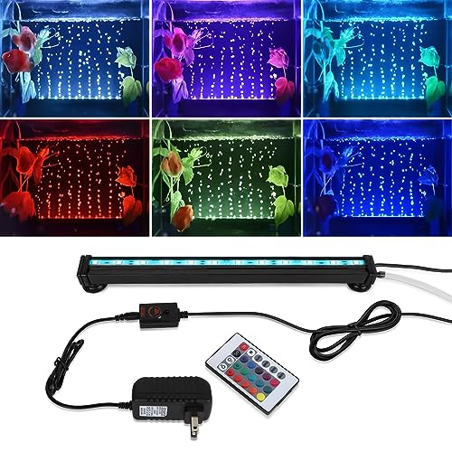 Szminiled Submersible Aquarium Light, Fish Tank Light With Air Bubble Hole, Rgb Color Changing Brightness Adjustable Ip68 Waterp