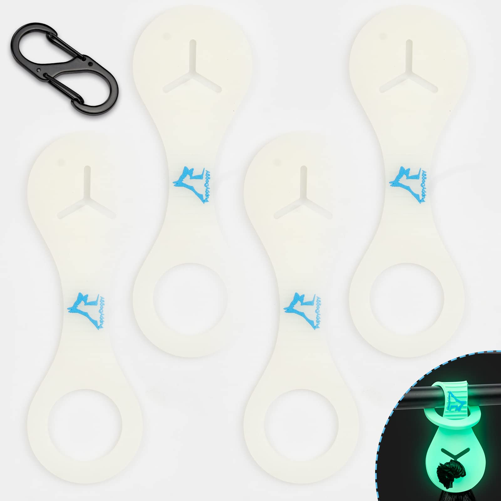 Puppydoggy Dog Poop Bag Holder For Leash Waste Bag Carrier Dog Poop Bag Dispenser For Walking Running Bicycle Accessory 4 Pieces (White)