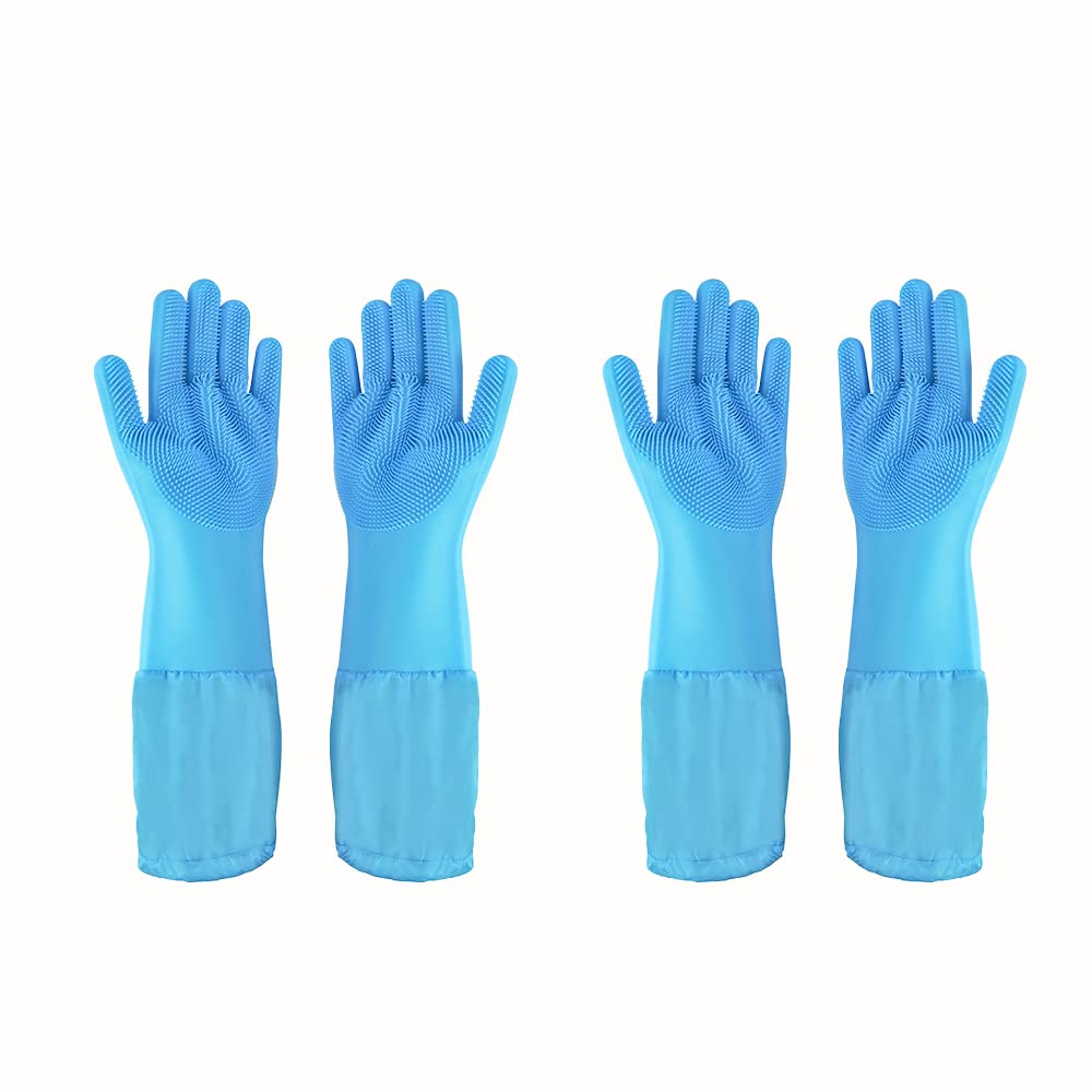 1To3Go Pet Grooming Gloves Pet Hair Remover Cat, Dog Washing Gloves Silicone Heat Resistant Cleaning Gloves With High-Density Te