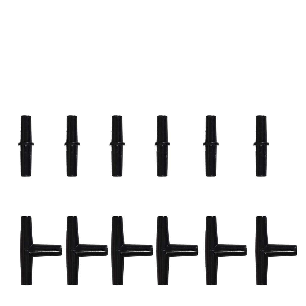 Jih Aquarium Air Pump Accessories Set -25 Feet Airline Tubing Black Standard, Air Stones,Check Valves, Suction Cups And Connectors