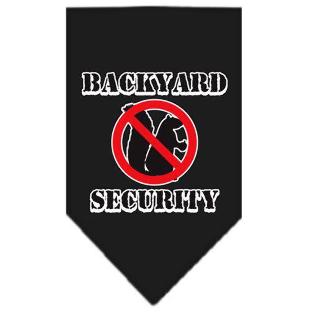 Pet and Dog Bandana Screen Printed, &quot;Backyard Security&quot; Black Small