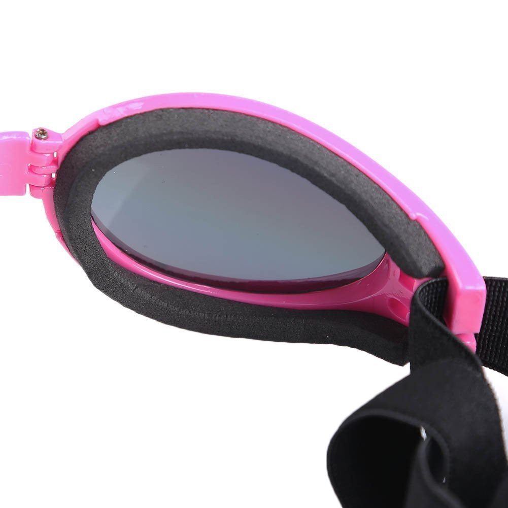 Foldable Dog Sunglasses Pet Goggles For Dog Eye Protection Outdoor Sport Sunglasses For Midium Large Dogs (Pink)