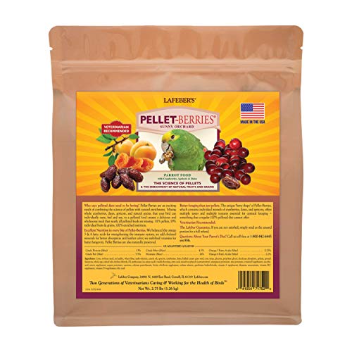 LAFEBERS Pellet-Berries Pet Bird Food, Made with Non-GMO and Human-Grade Ingredients, for Parrots, 2.75 lb