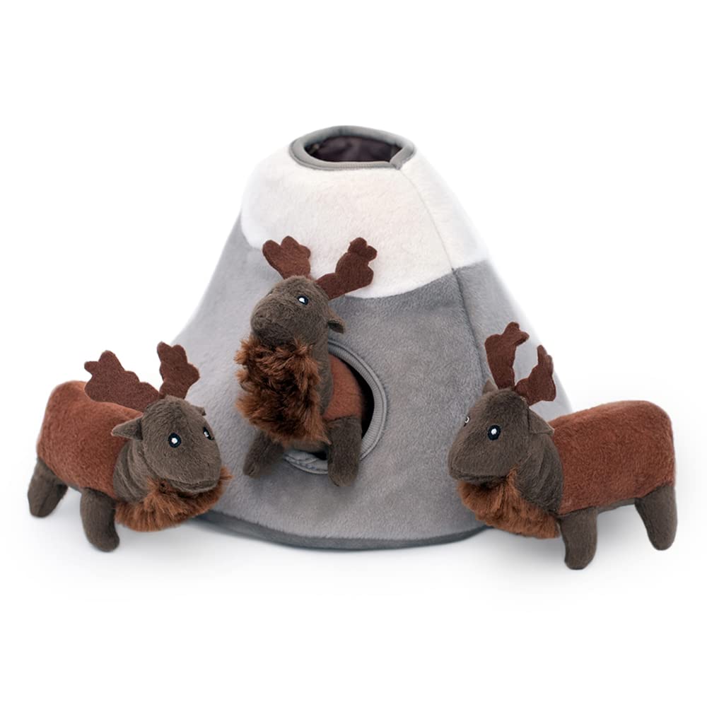 Zippypaws Burrow, Woodland Friends Elk Mountain - Interactive Dog Toys For Boredom - Hide And Seek Dog Toys, Colorful Squeaky Dog Toys For Small & Medium Dogs, Plush Dog Puzzles