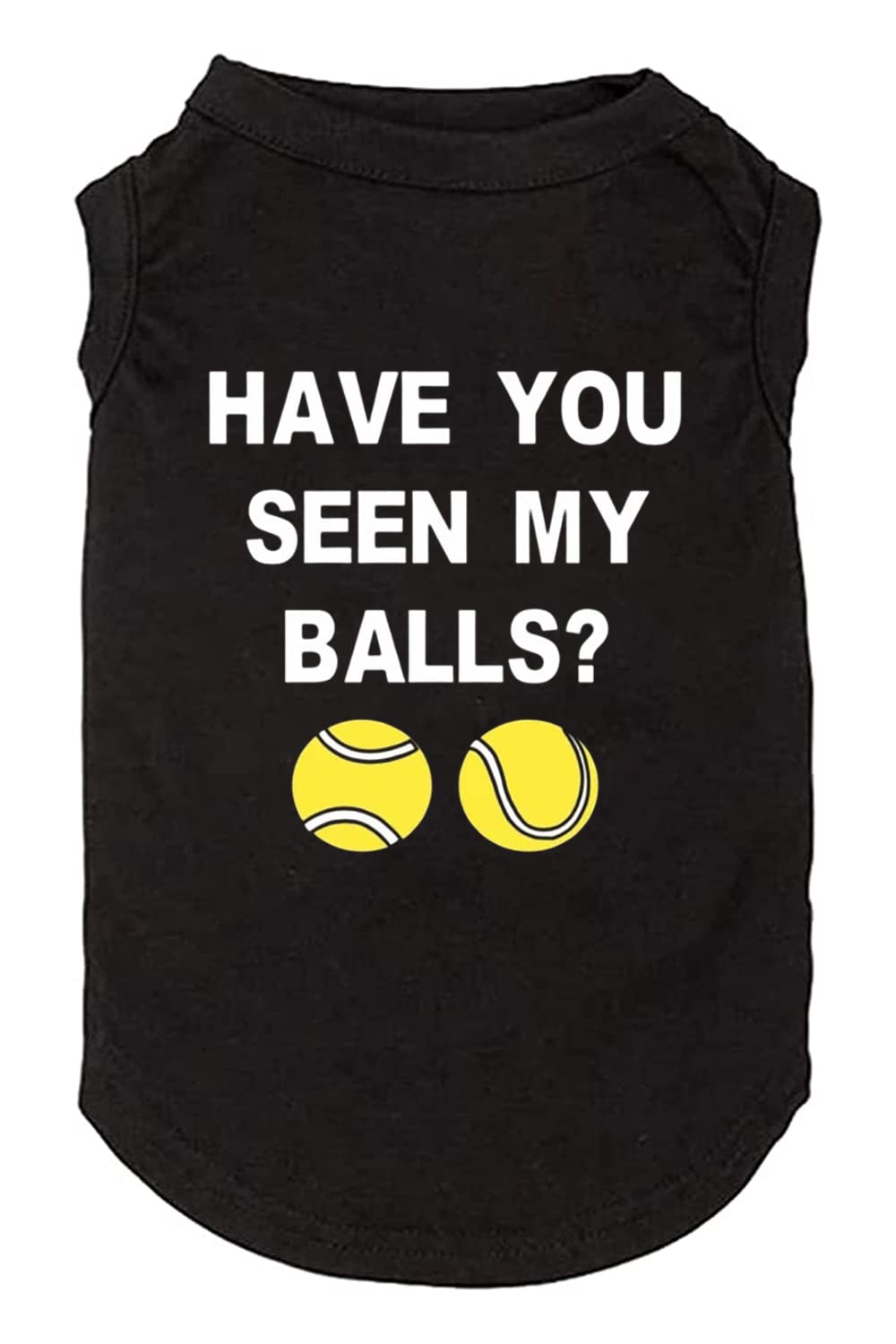 Have You Seen My Ball Dog Funny Clothes Shirts Print Vest For Small Large Dog T Shirts Puppy Apparel (Large, Black01)