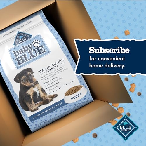 Blue Buffalo Baby Blue Natural Dry Food for Puppies, Healthy Growth Formula with DHA, Savory Chicken Recipe, 4-lb. Bag
