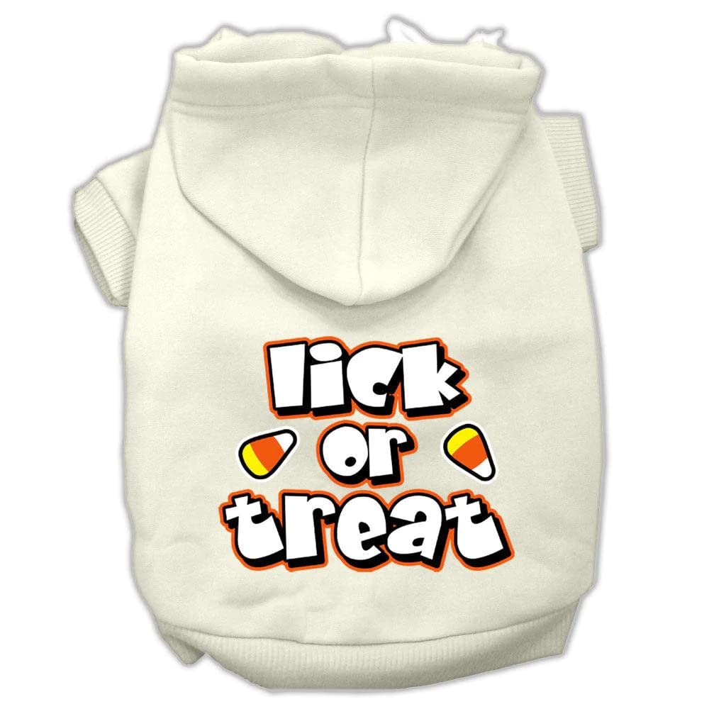 Mirage Pet Products 12&quot; Lick Or Treat Screen Print Pet Hoodie, Medium, Grey