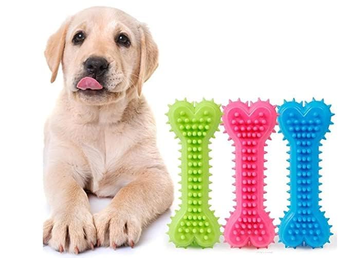 Yadava Durable Rubber Dog Chew Bone Toy For Small Medium Large Dogs, Tough Teething Chew Toy For Puppies, Dental Care And Intera