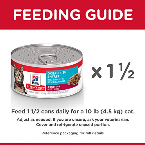 Hills Science Diet Adult 1-6, Adult 1-6 Premium Nutrition, Wet Cat Food, Ocean Fish Minced, 5.5 oz Can, Case of 24