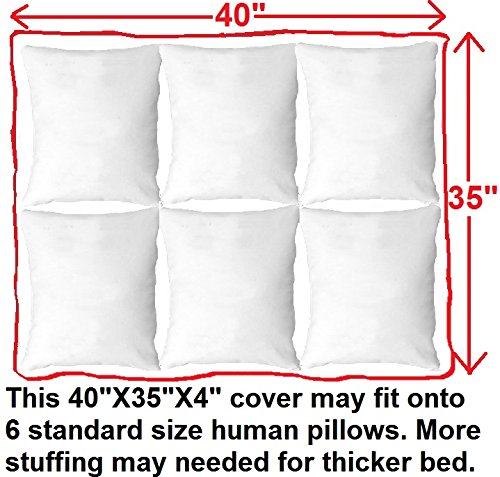 Dogbed4Less Diy Durable Blue Denim Pet Bed External Duvet Cover And Waterproof Internal Case For 40'X35'X4' Extra Large Dog Bed - Replacement Covers Only