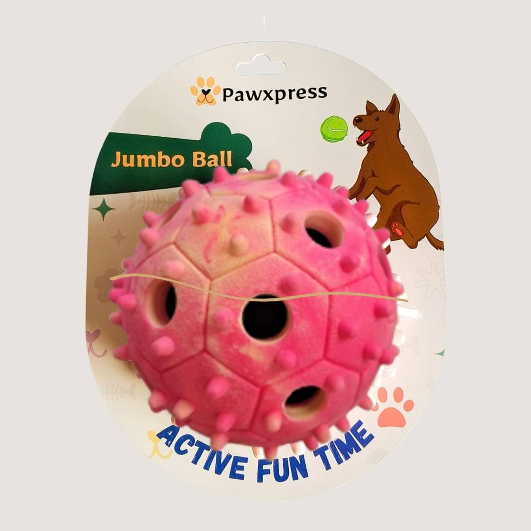 PAWXPRESS Jumbo Ball for Dogs, Durable TPR Fetch Ball  NonToxic, Tough Chew Toy, Floats on Water, High Bounce, Perfect for Tra