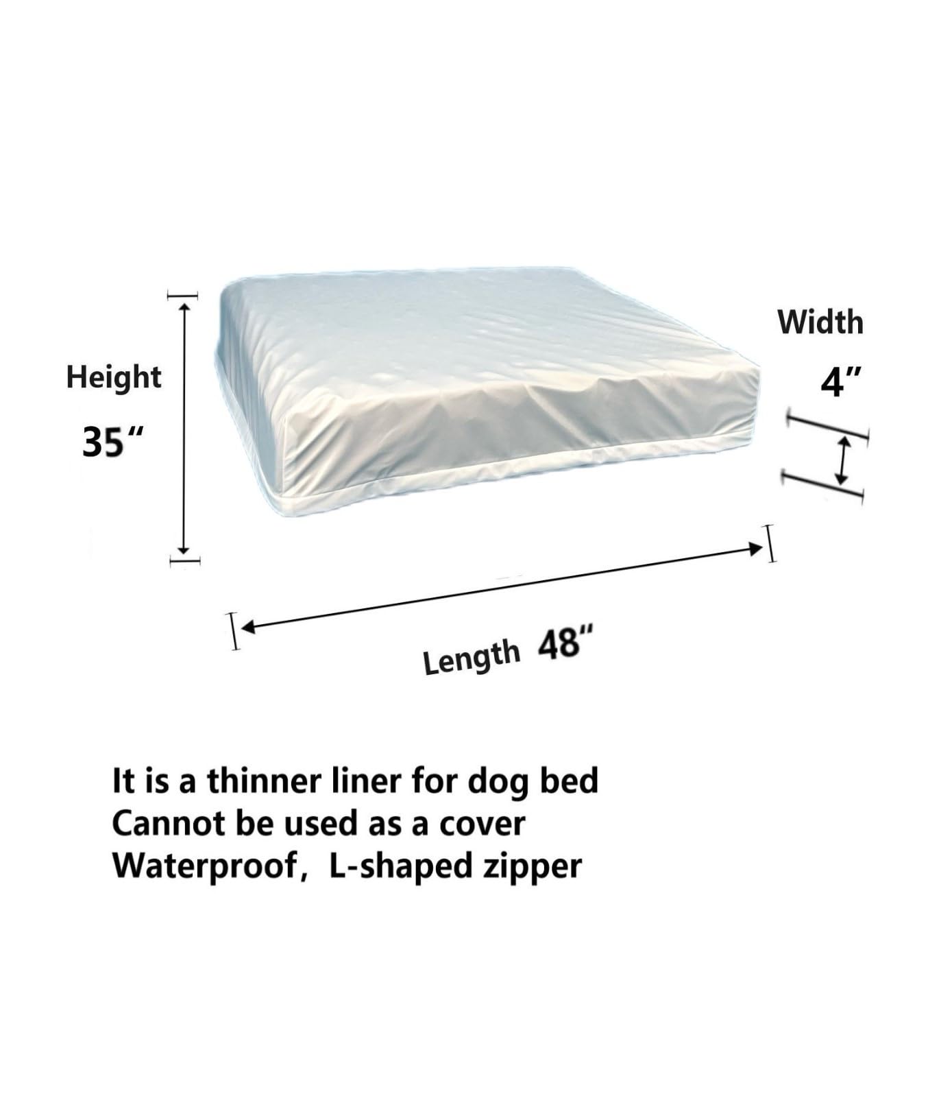 Eechicspace Waterproof Dog Bed Liner Replacement Washable For 48 X 35 Inch Dog Crate Beds