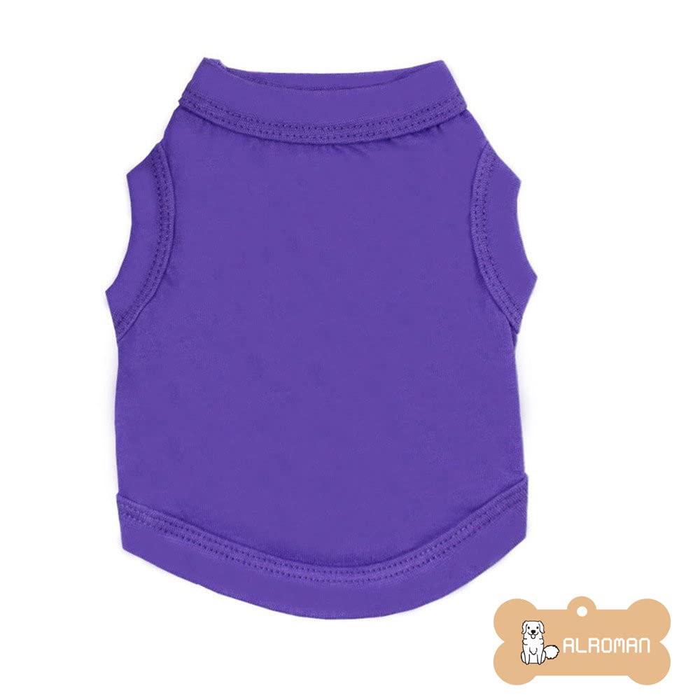 Alroman Dogs Shirts Purple Vest Clothing For Dogs Cats M Dog Vacation Shirt Male Female Dog Clothing Puppy Summer Clothes Girls Boys Cotton Summer Shirt Small Dog Cat Pet Clothes Vest T-Shirt Apparel