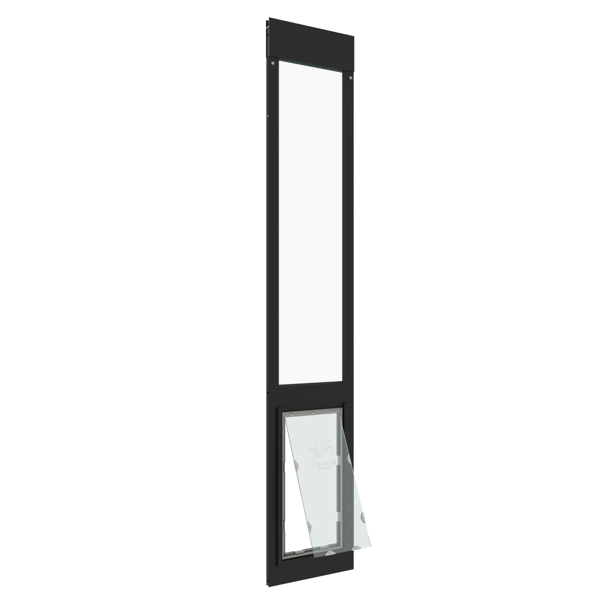 Liberty Pet Door For Sliding Glass Door | Aluminum Frame With Closing Cover | For Home & Rentals | Clear Glass | Black, Large Fl