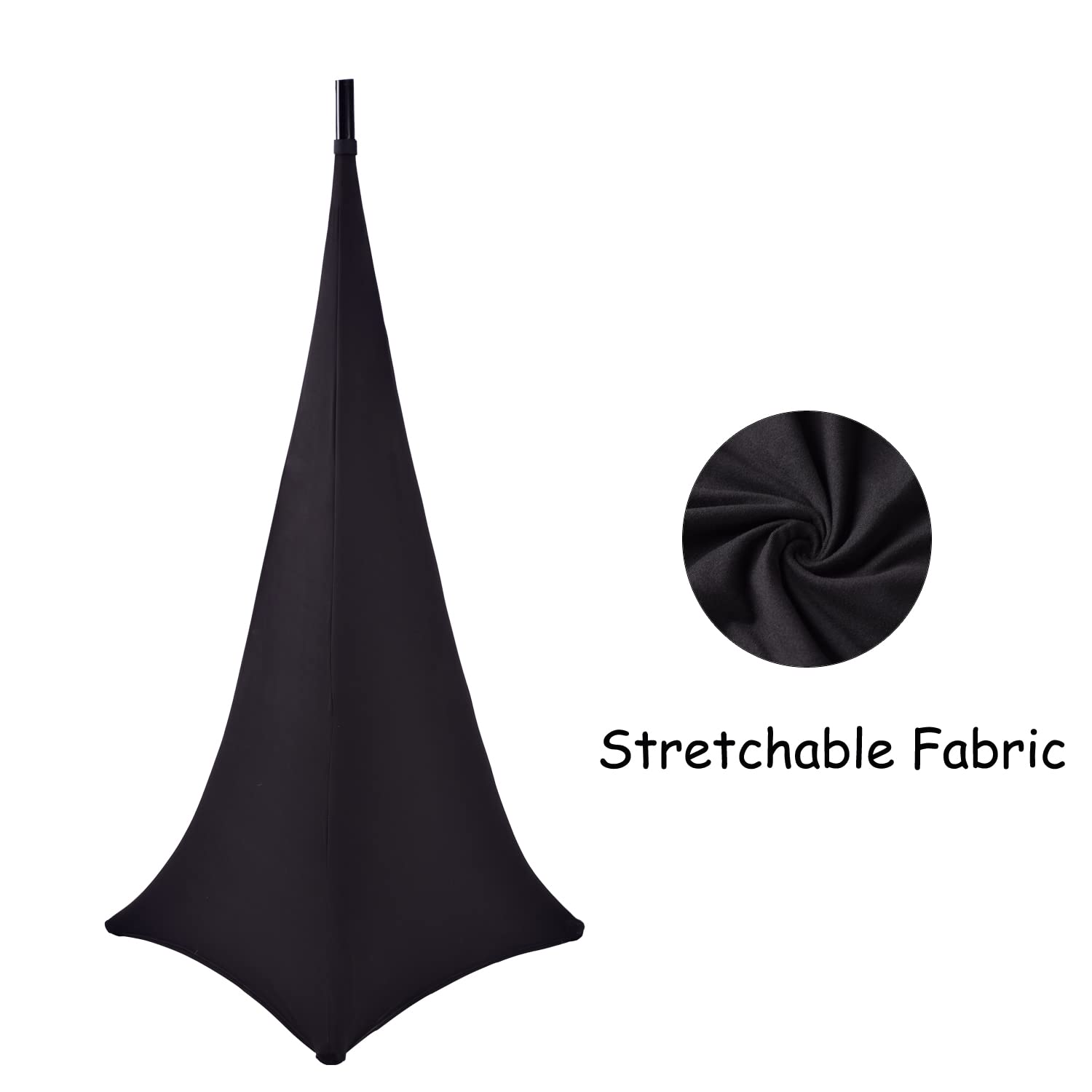 Speaker Stand cover Tripod Stand Skirt, DJ Speaker Stand Tripod cover Scrim 360 Degree coverage(Black-Two Pack)