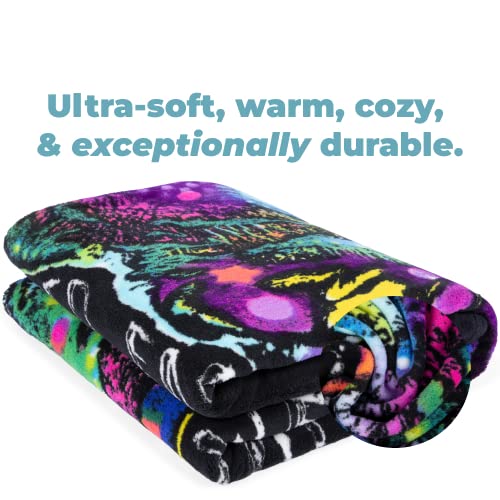 Dawhud Direct Colorful Dog Fleece Blanket For Bed, 50'' X 60'' Dean Russo Ii Dog Fleece Throw Blanket For Women, Men And Kids -