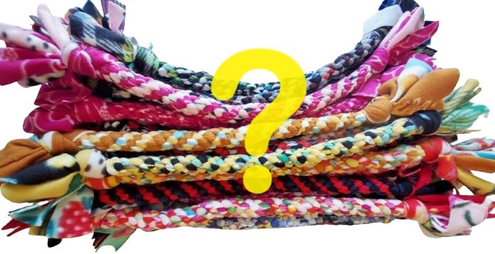 Dog Puppy Tug Pull Toy Rope Play Durable Interactive Entertaining Heavy Duty Fleece Round Square Braid by KNOTS SO FAST (Mystery