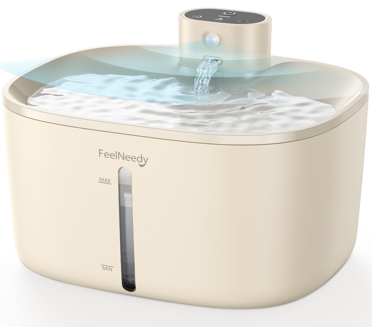 Pumpless Wireless Cat Water Fountain, Feelneedy 4L Battery Operated Pet Water Fountain For Cats Indoor, Motion Sensor Cat Drinki