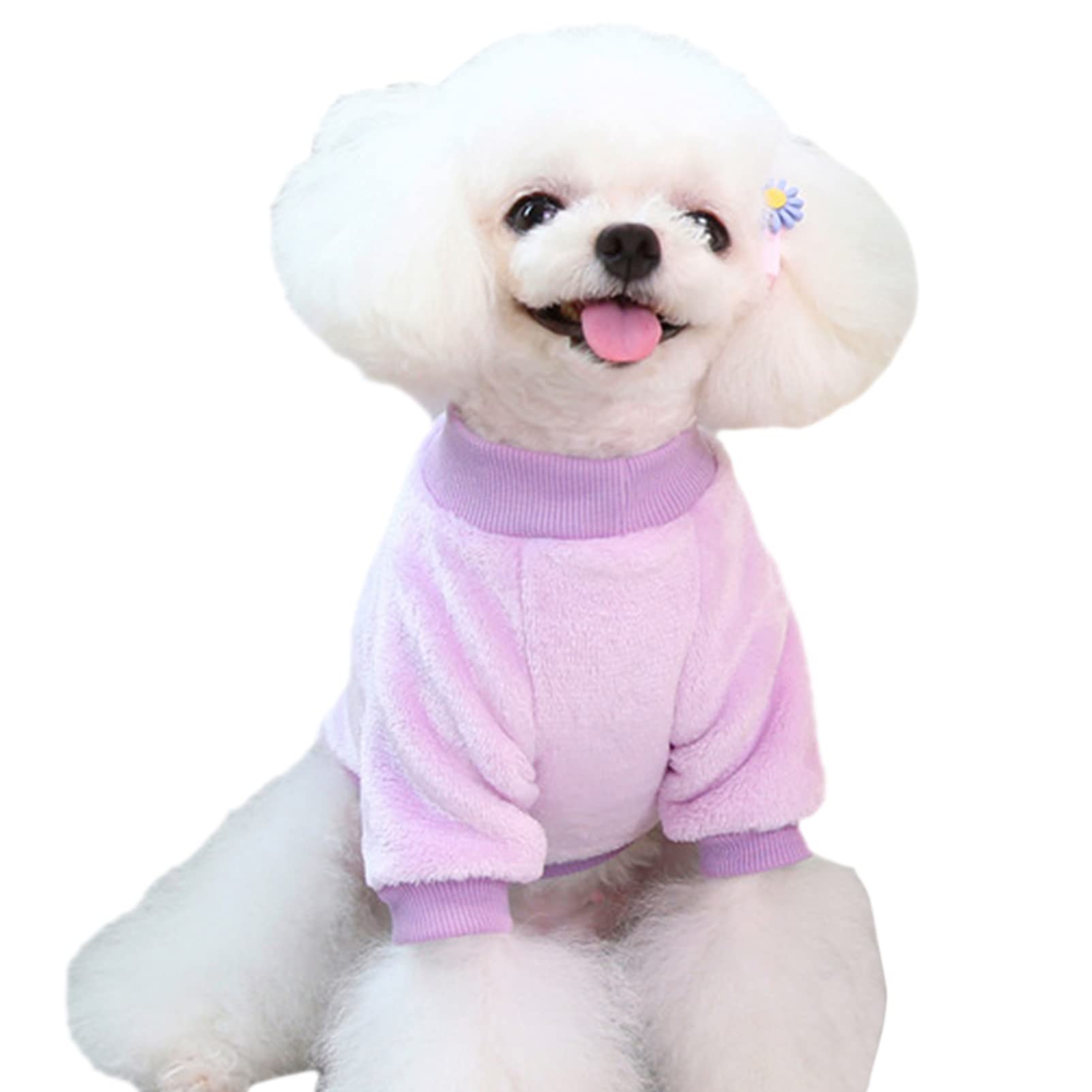 Jecikelon Pet Dog Clothes Dog Sweater Soft Thickening Warm Pup Dogs Shirt Winter Puppy Sweater For Dogs (Z01-Purple, Large)