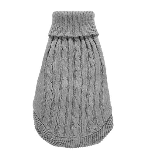 Dog Sweater, Warm Pet Sweater, Dog Sweaters For Small Dogs Medium Dogs Large Dogs, Cute Knitted Classic Cat Sweater Dog Clothes Coat For Girls Boys Dog Puppy Cat (Xx-Small, Grey)