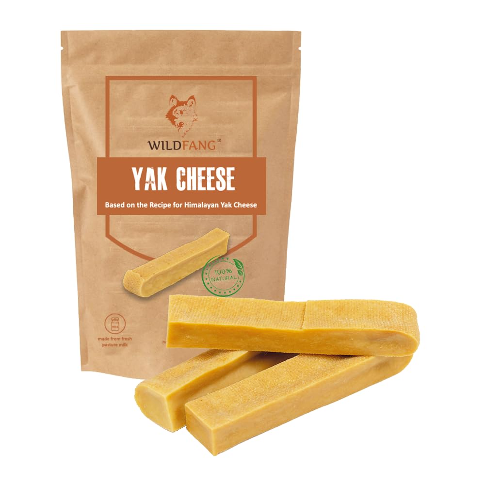 Wildfang Natural Yak Chews for Dogs, Hard Yak Cheese Dog Chews from Cow Milk - 3 Pack Cheese Yak Chews for Large Dogs & Small Do