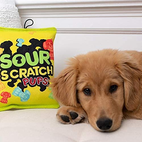 Huxley & Kent For Dogs - Sour Scratch (Small) - Power Plush Funny Dog Toy With Squeaker - H&K Squeaky