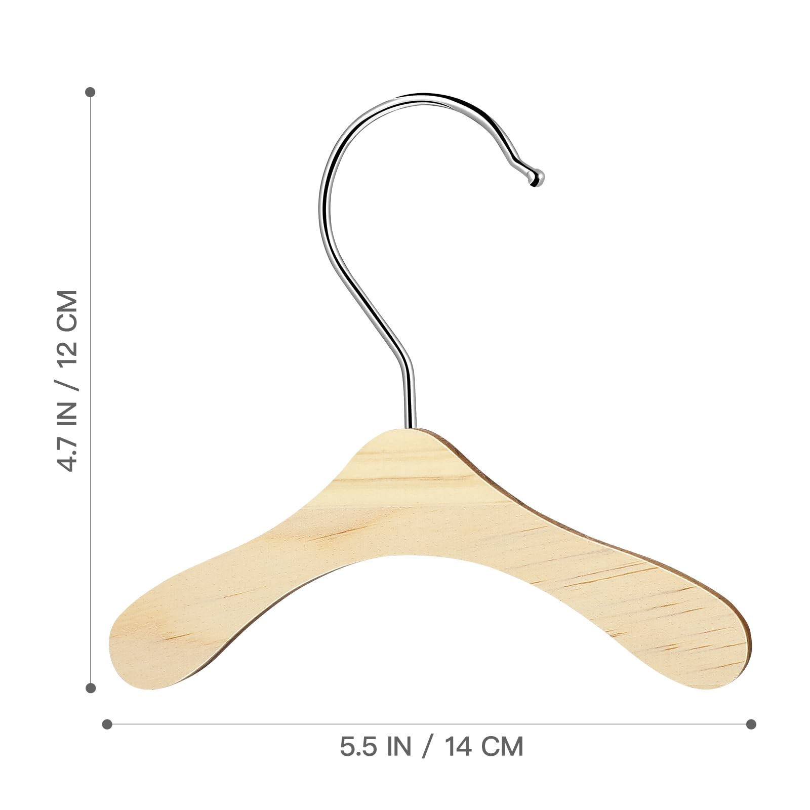 Balacoo 10 Pcs Wooden Dog Clothes Hangers, Small Pet Apparel Hangers For Doll Dog Cat Clothes, Dog Supply Organizer Hangers