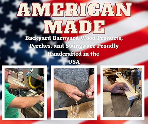 Chicken Swing Toy For Coop Handmade In Usa!!! Natural Safe Wooden Accessories Large Durable Perch Ladder For Poultry Run Rooster Hens Chicks Pet Parrots Macaw Entertainment Stress Relief For Birds