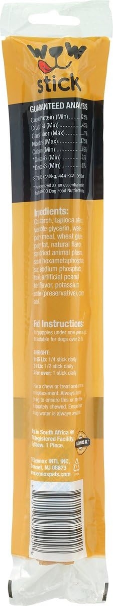 Wow XL Sticks 9.5 Peanut Butter Dental Stick Dog Chew Treat | Omega 3 & 6 Added | Keeps Gums & Teeth Healthy | 4.23 Ounces - 3 P