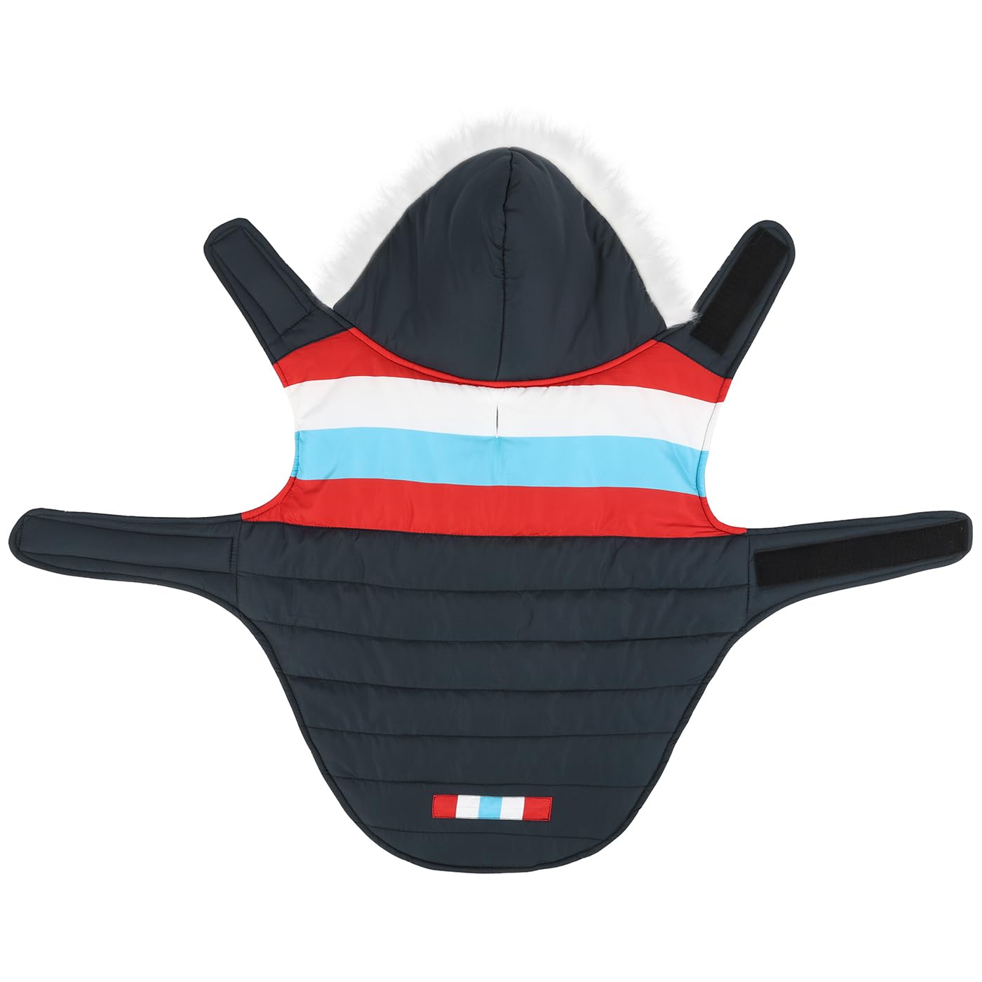 Hde Dog Puffer Jacket Fleece Lined Warm Dog Parka Winter Coat With Harness Hole Patriotic - S