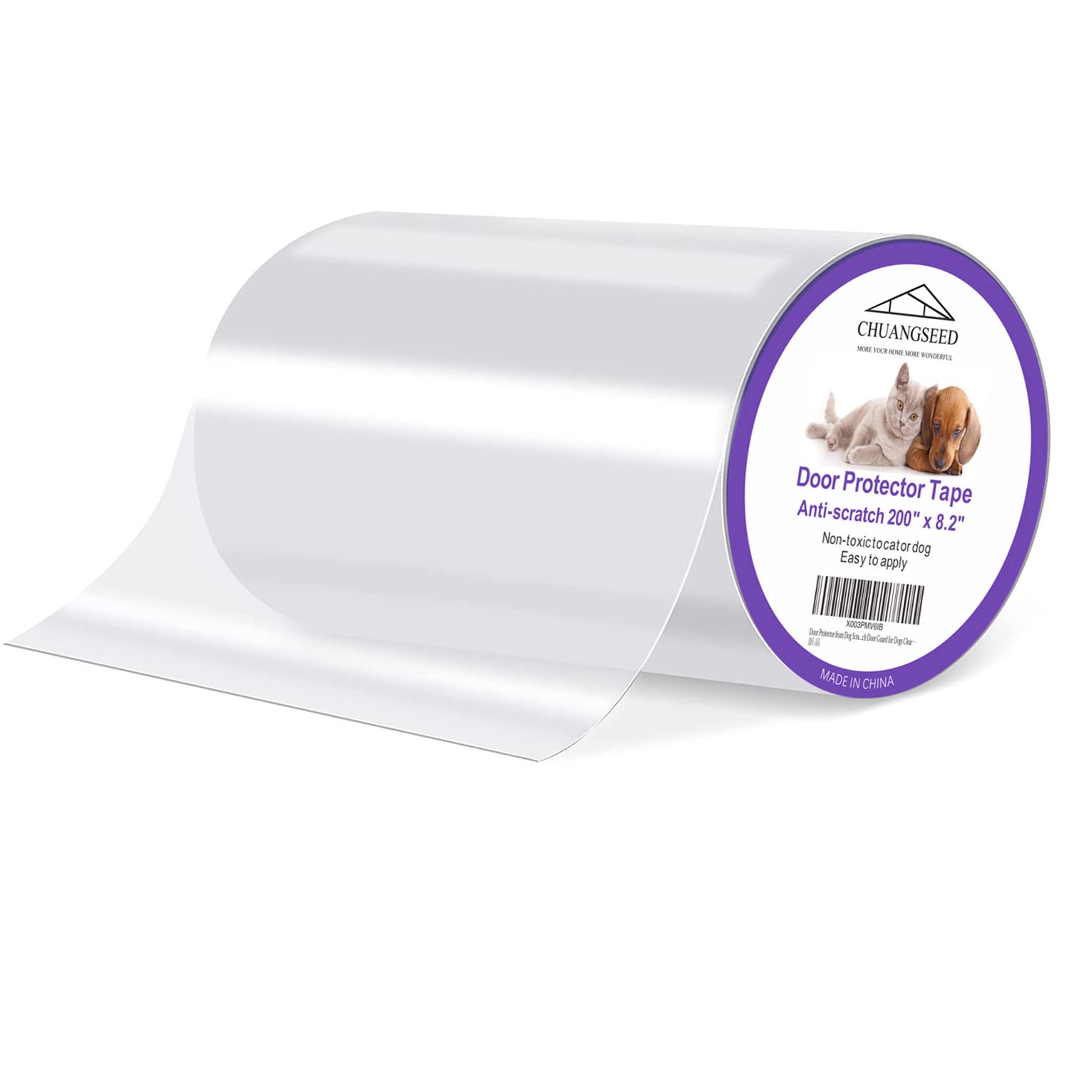 Door Protector From Dog Scratching 200'' X 8.2'' Cat Scratch Door Frame Single Sided Adhesive Protector Anti Dog Scratch Door Gu