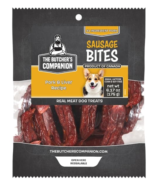 The Butchers Companion Pork & Liver Sausage Bites Dog Treats, 6.17 oz, Real Meat