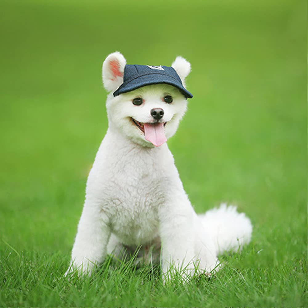Leconpet Baseball Caps Hats with Neck Strap Adjustable Comfortable Ear Holes for Small Medium and Large Dogs in Outdoor Sun Prot