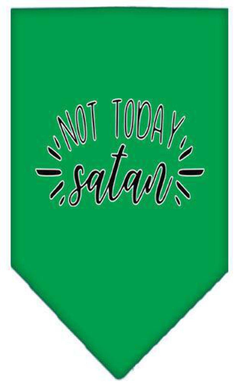 Pet and Dog Bandana Screen Printed, &quot;Not Today Satan&quot; White Small