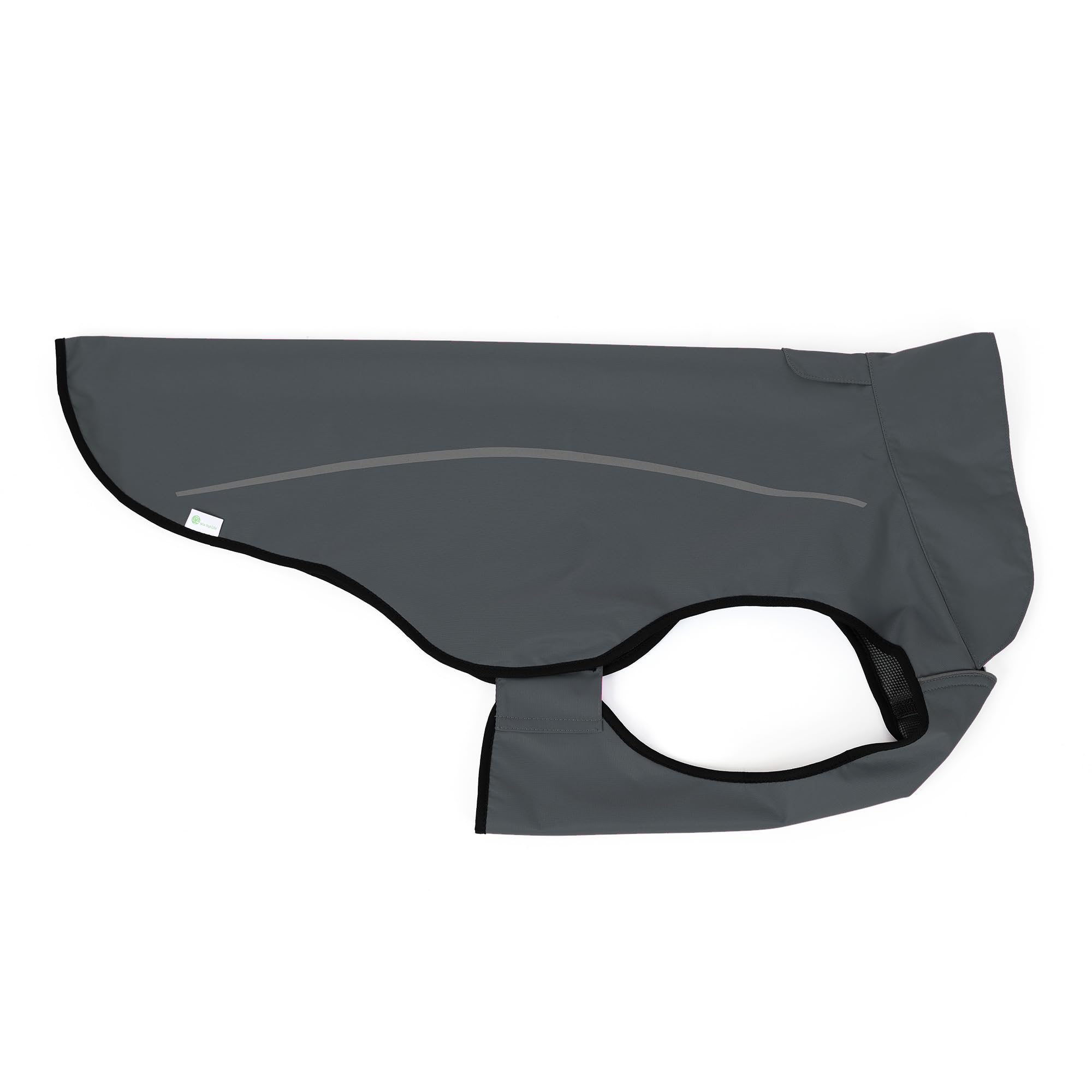 Mile High Life | Dog Raincoat | Adjustable Water Proof Pet Clothes | Lightweight Rain Jacket With Reflective Strip | Easy Step In Closure, Dark Gray, Medium