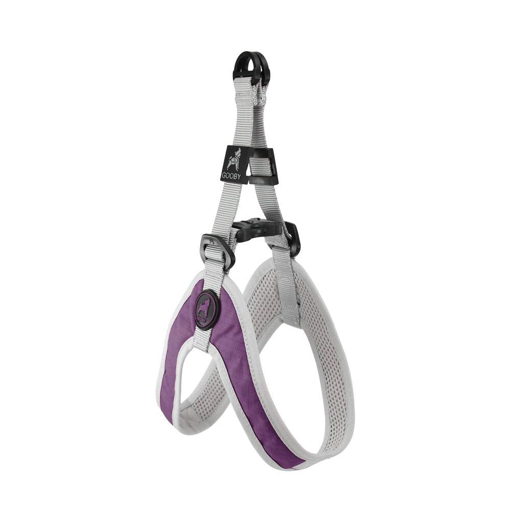 Gooby Simple Step in III Harness - Purple, Small - Small Dog Harness with Scratch Resistant Outer Vest - Soft Inner Mesh Harness