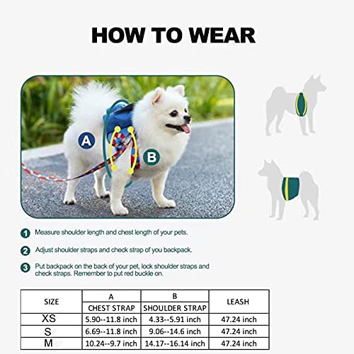 Icicecream Colorful Lightweight Dog Backpack With Free Leash Adjustable Cute Water Repellent Harness With Breathable Mesh Material Saddle Bag For Small, Medium & Large Dogs Outdoor Hiking(Yellow)